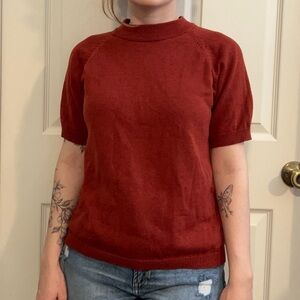 Vintage Rust Colored Short Sleeve Sweater
